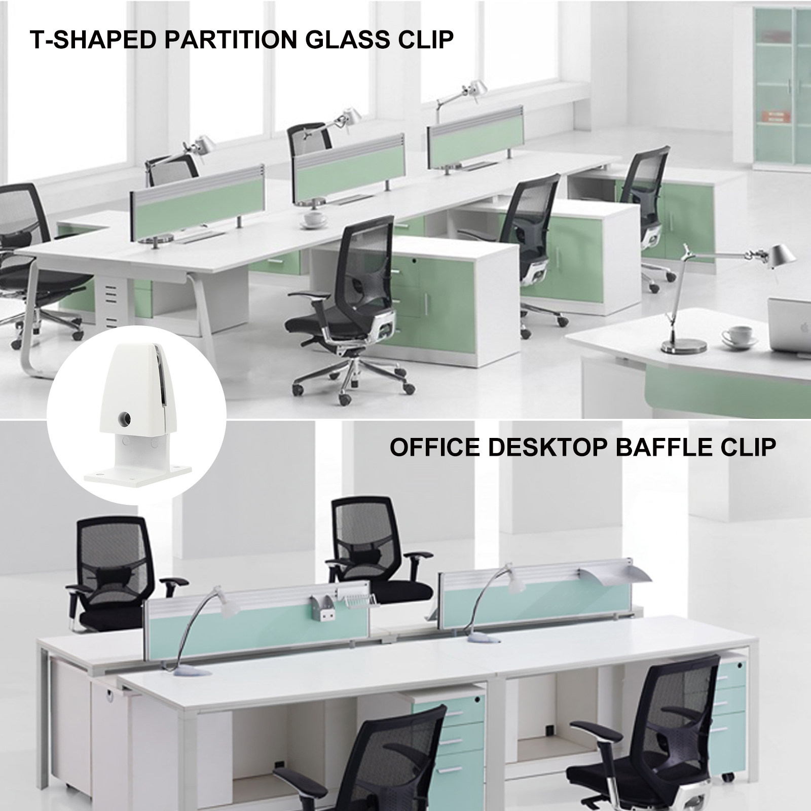 Partition Screen Divider - 2Pcs Desk Divider Clamps Glass Partition