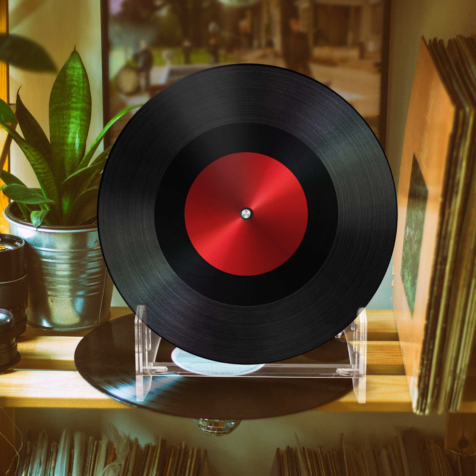Bookshelf - Tiered Acrylic Record Display Rack Clear