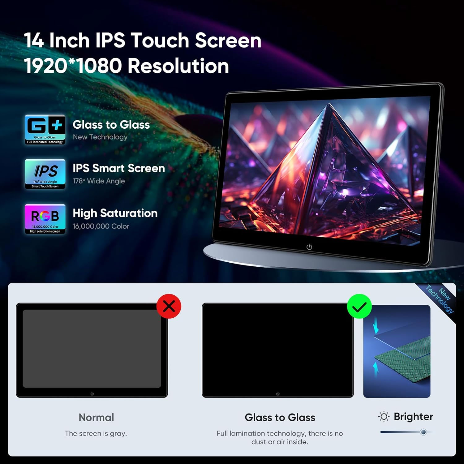 Incell 14 Inch Android Headres - Monitor Stand ulasan dan harga
