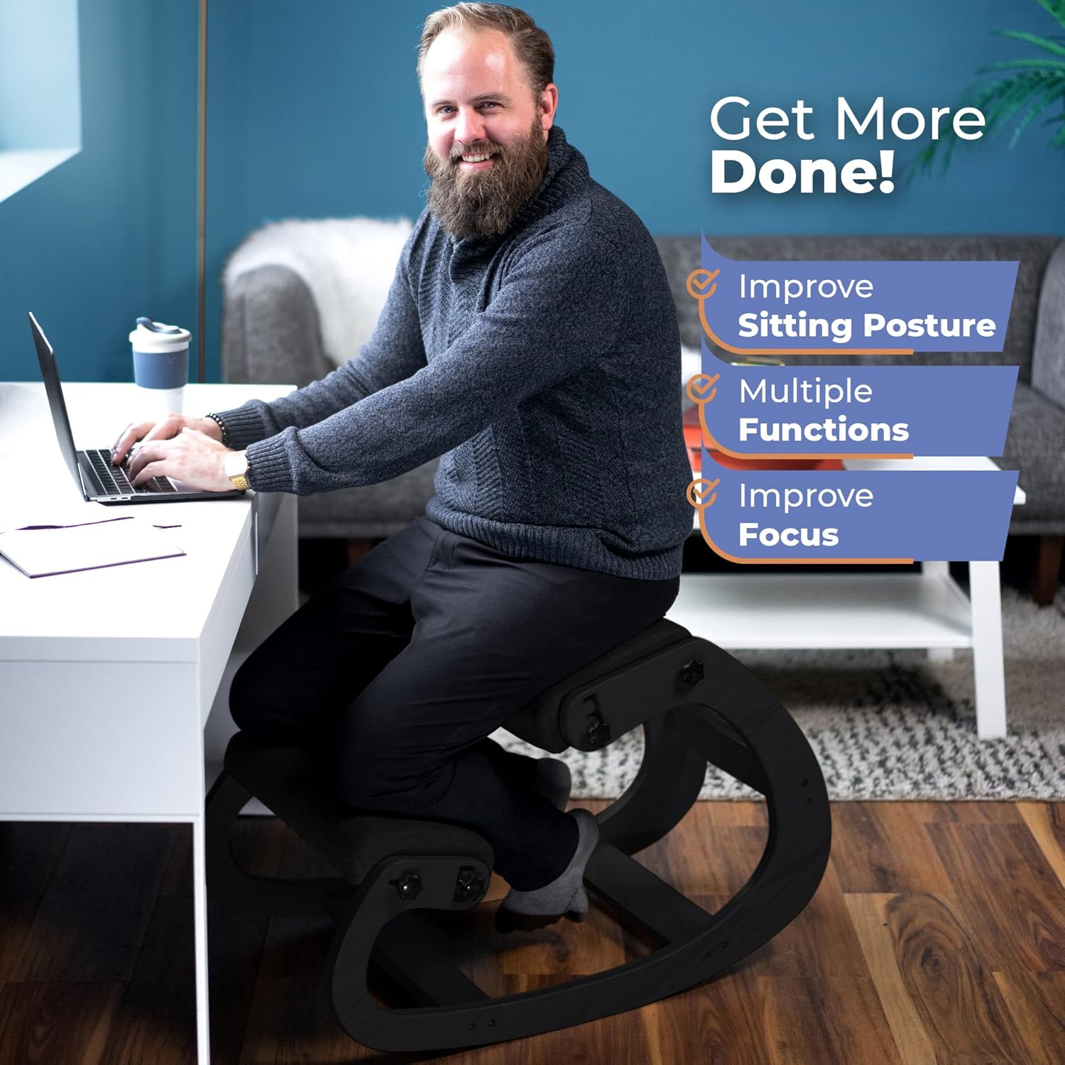 Ergonomic Wooden Kneeling Chai - Office Chair ulasan dan harga