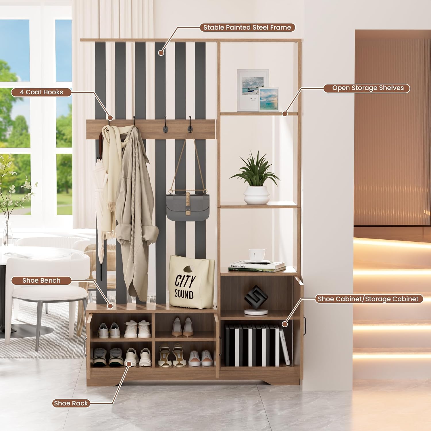 Room Divider with Shelves, Flo - Partition Screen Divider ulasan dan harga