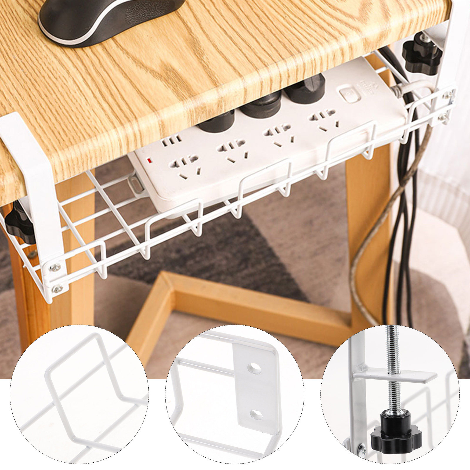 Large Carbon Steel Under Desk  - Desk Organizer ulasan dan harga