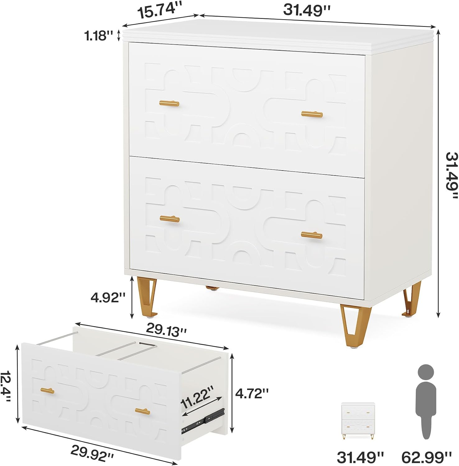 2-Drawer Lateral File Cabinet, - Printer Stand ulasan dan harga