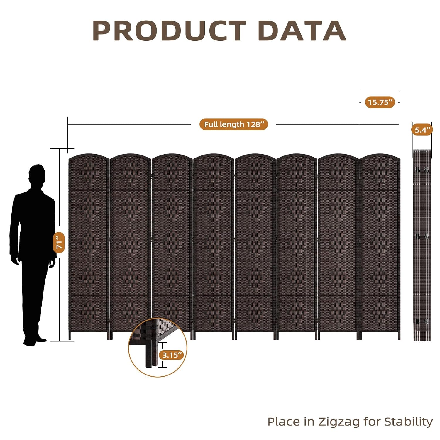 8 Panel Room Divider Privacy S - Partition Screen Divider ulasan dan harga
