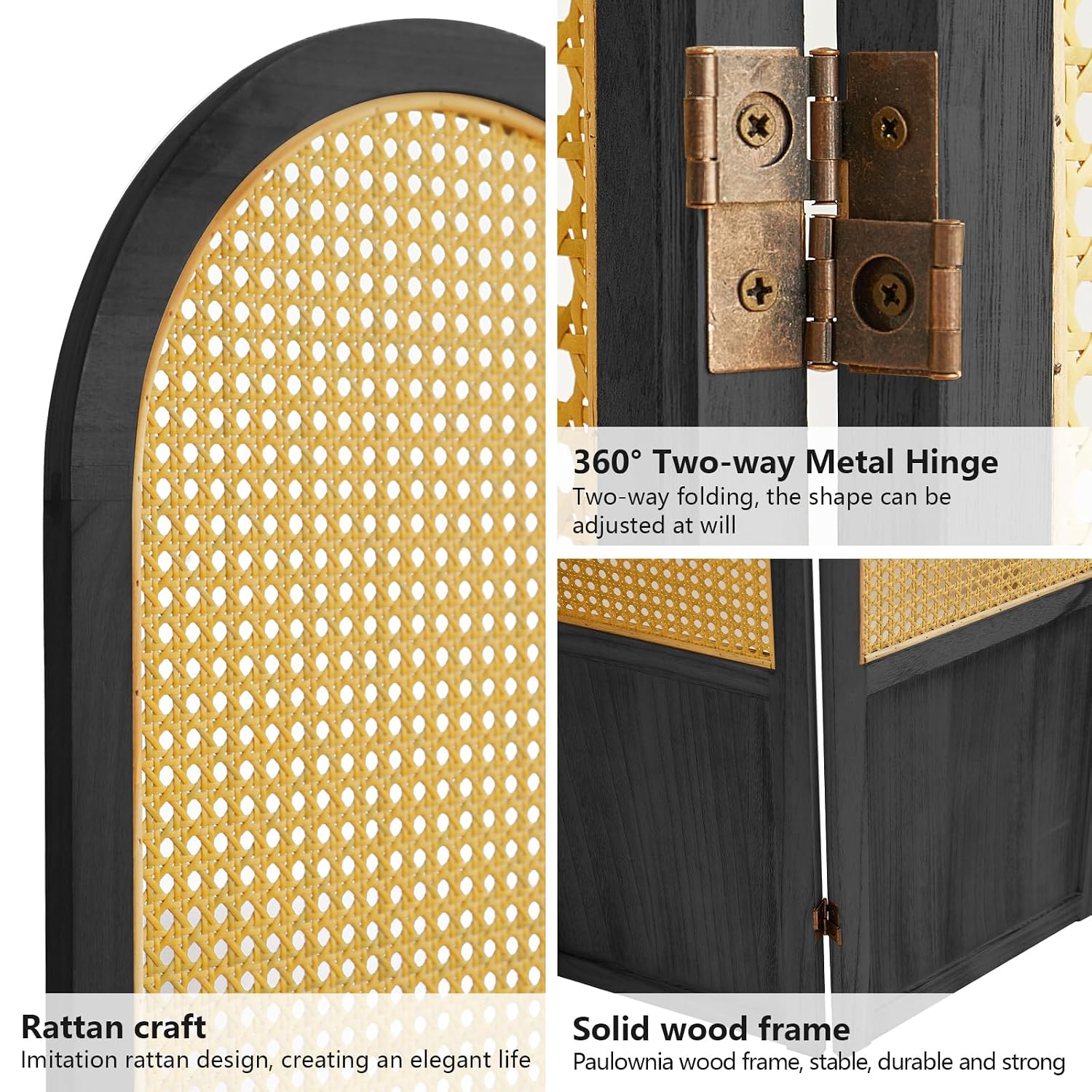 Rattan 4-Panel Folding Room Di - Partition Screen Divider ulasan dan harga
