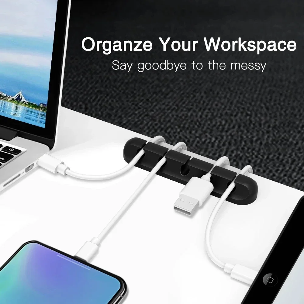 Silicone USB Cable Organizer U - Desk Organizer ulasan dan harga