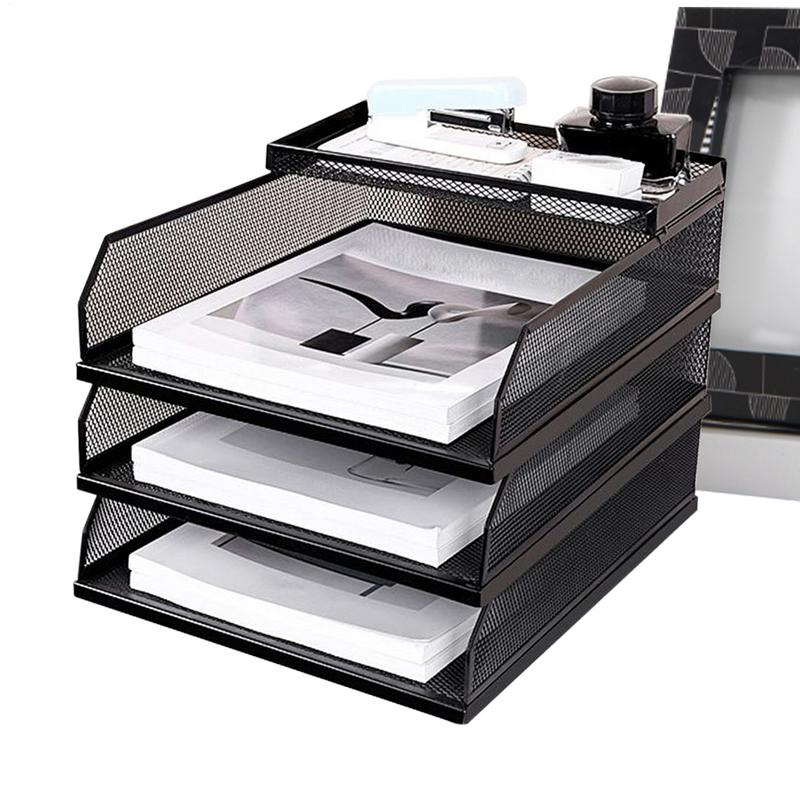 Desk Trays Metal Mesh Stackabl - Desk Organizer ulasan dan harga